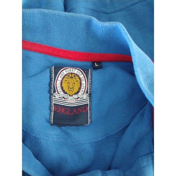 Hustle and Heart Set Us Apart England Men's Embroidered Polo L - Picture 8 of 8